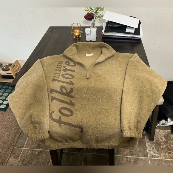 Taylor Swift Folklore Tour 1/4 Zip Sherpa Sweater - Picture 3 of 8